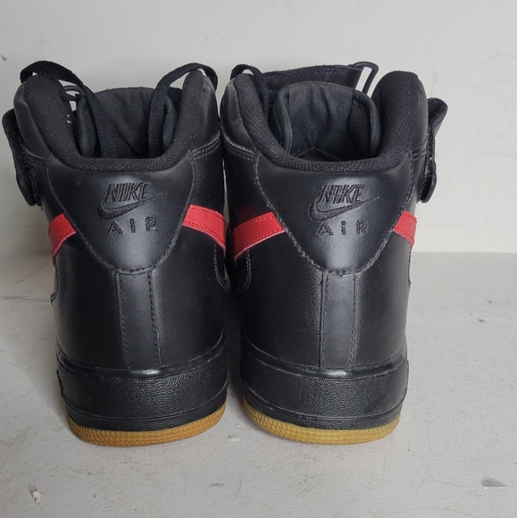 Nike Air Force 1 Mid Black Varsity Red SZ 14 - Picture 5 of 9